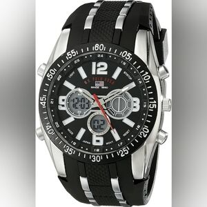 U.S. Polo Assn. Men's Black and Silver Chronograph Watch